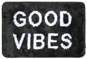 Ταπέτο Μπάνιου Good Vibes 02-28541 Black Estia 40X60 Microfiber