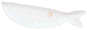Διακοσμητική Πιατέλα Ψάρι 0015728 15x4x1cm White-Gold Raeder Πορσελάνη