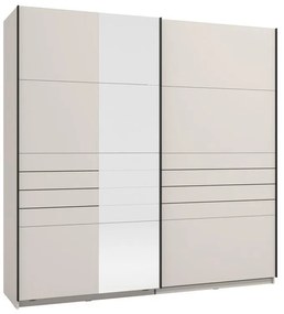 Ντουλάπα Συρόμενη VEYMONT 220 OG με Καθρέπτη Cashmere 220x61x218εκ. 220x61x218 εκ.