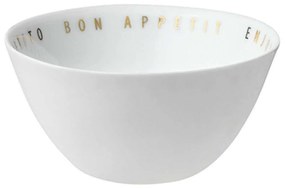 Μπωλ Σερβιρίσματος Bon Apetit LBTRD0011367 Φ9x4,5cm White-Gold Raeder Porcelain,Glass