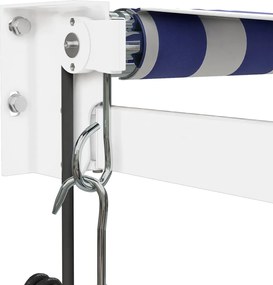 vidaXL Τέντα Πτυσσόμενη Αυτόματη Μπλε και Λευκή 4,5 x 3 μ.