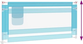 vidaXL Μπάρα Κρεβατιού Προστατευτική Μπλε 190 x 25 εκ. Υφασμάτινη
