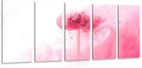 Εικόνα 5 τμημάτων ροζ λουλούδι σε ενδιαφέρον σχέδιο - 100x50