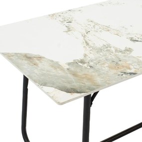 Τραπέζι Revello sintered stone λευκό μαρμάρου-μαύρο 150x90x75εκ