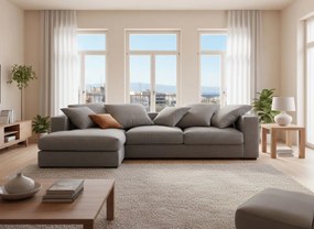 Γωνιακός καναπές Pilo-Προσαρμόσιμη-225φ 145β εκ.-Γκρι Anoixto (Star4614)