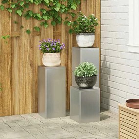 vidaXL Σετ Γλαστρών  3 Τεμαχίων από Γαλβανισμένο Ατσάλι