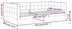 Καναπές Κρεβάτι Ροζ 100 x 200 εκ. Βελούδινος - Ροζ