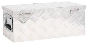 vidaXL Κουτί Αποθήκευσης Ασημί 60 x 23,5 x 23 εκ. από Αλουμίνιο