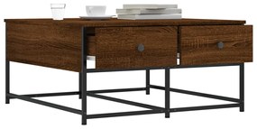 vidaXL Τραπεζάκι Σαλονιού Καφέ Δρυς 80 x 80 x 40 εκ. από Επεξεργ. Ξύλο