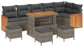 vidaXL Σετ Καναπέ Κήπου 10 pcs Γκρι, Σκούρο γκρι 110 x 55 x 71 εκ