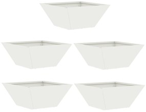 vidaXL Σετ Πλαστικών Γλαστρών Λευκό Πλαστικό 35 x 35 x 15 εκ.