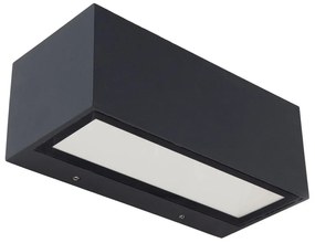 Φωτιστικό Τοίχου Gemini Square Medium 5189112118 IP54 Led 3000K 103x220x85 Dark Grey Lutec