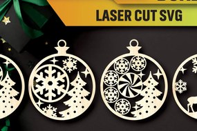 Σετ των 3 Intra απο ξύλο plywood 3mm-4mm πάχος - δέσμης στολιδιών χριστουγεννιάτικων δέντρων Δίασταση 6x6 cm INTRAFABR-104934940