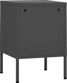 vidaXL Κομοδίνα 2 τεμ. Ανθρακί 35 x 35 x 51 εκ. Ατσάλινα