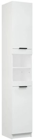 vidaXL Ντουλάπι Μπάνιου Λευκό 32 x 34 x 188,5 εκ. Επεξεργασμένο Ξύλο