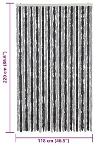 vidaXL Σήτα Εντόμων Γκρι &amp; Μαύρη 118x220 εκ. από Σενίλ