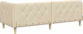 vidaXL Κρεβάτι Γωνίας Κρεμ 80 x 200 cm ύφασμα