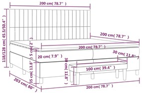 Κρεβάτι Boxspring με Στρώμα Σκούρο Πράσινο 200x200εκ. Βελούδινο 3137986