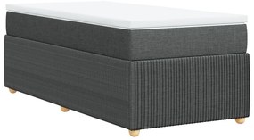 vidaXL Κρεβάτι Boxspring με Στρώμα Σκούρο Γκρι 90x190 εκ. Υφασμάτινο
