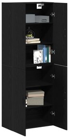 vidaXL Ντουλάπες 2 τεμ Μαύρη Δρυς 69,5x34x180 εκ Επεξεργασμένο Ξύλο