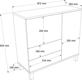 Ντουλάπι ’μμου / Δρυς GOCLE 87.2x35x82.4