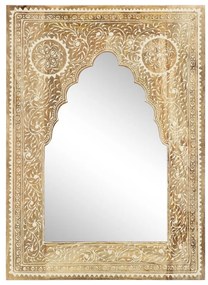 Καθρέφτης με Χειροπ. Λεπτομέρειες 40 x 55 εκ. Μασίφ Ξύλο Μάνγκο