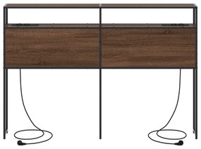 vidaXL Κεφαλάρι Αποθήκης Επιτοίχιο Καφέ δρυς 120 cm Επεξεργασμένο ξύλο