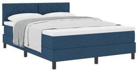 vidaXL Box Spring Κρεβάτι με Στρώμα Μπλε 140x190 εκ. Ύφασμα