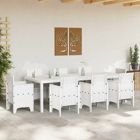 vidaXL Τραπέζι Κήπου Λευκό 250 x 100 x 73 εκ συνθετικό ρατάν