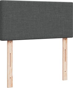 vidaXL Κρεβάτι Boxspring με Στρώμα Σκούρο Γκρι 90x200 εκ. Υφασμάτινο