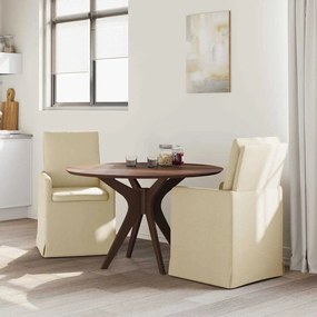 vidaXL Καρέκλες φαγητού 2 pcs Κρεμ 57 x 67 x 98 εκ ύφασμα