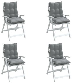 Μαξιλάρια Καρέκλας Χαμηλή Πλάτη 4 τεμ. Γκρι Ύφασμα Oxford - Γκρι