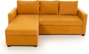 Γωνιακός Καναπές Κρεβάτι Μουσταρδί KADO 153x236x90