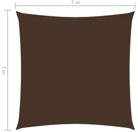 vidaXL Πανί Σκίασης Τετράγωνο Καφέ 7 x 7 μ. από Ύφασμα Oxford
