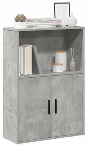 vidaXL Βιβλιοθήκη Γκρι Σκυροδέματος 60x24x85 εκ. Επεξεργ. Ξύλο