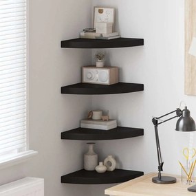 vidaXL Ράφια Τοίχου 4 τεμ. Μαύρα 35x35x3,8 εκ. από MDF