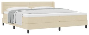 vidaXL Κρεβάτι Box Spring με Στρώμα σε Κρεμ, 200 x 200 εκ - Ύφασμα