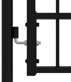 vidaXL Πόρτα Περίφραξης Kampen με Κορυφή Δόρυ Μαύρη 103x175 εκ. Ατσάλινη