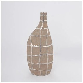 Βάζο Κεραμικό καφέ &amp; Ασημί 15x8.5x35 752-20380 Estheti-752-20380-Ασημί 752-20380