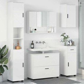 vidaXL Σετ Επίπλων Μπάνιου 5 pcs Γυαλιστερό λευκό 30 x 35 x 192 εκ.