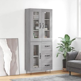 vidaXL Ντουλάπι Γκρι Sonoma 69,5 x 34 x 180 εκ. Επεξεργασμένο Ξύλο