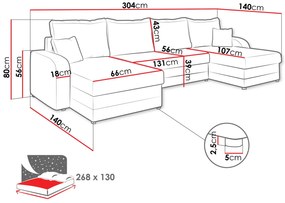 Γωνιακός καναπές Kris U-Prasino