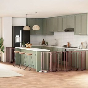 Διαχωριστικό Σκύλων/Πόρτα Πτυσσόμενο 9 Πάνελ 450εκ. Ξύλο Λεύκας