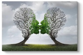 Πίνακας σε καμβά "Trees Growing With Love" Megapap ψηφιακής εκτύπωσης 100x70x3εκ.-GP033-0170