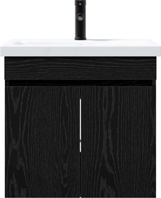 vidaXL Μονάδα μπάνιου με βρύση Μαύρη Δρυς 61 x 40 x 74,5 εκ.