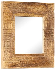 vidaXL Καθρέφτης Σκαλιστός στο Χέρι 50x50x2,5εκ. από Μασίφ Ξύλο Μάνγκο