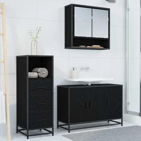 vidaXL Σετ Επίπλων Μπάνιου με ράφι 2 pcs Παλιό Ξύλο Επεξεργασμένο ξύλο