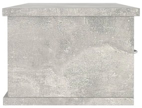 vidaXL Ράφι Τοίχου με Συρτάρια Γκρι Σκυροδ. 88x26x18,5 εκ. Μοριοσανίδα