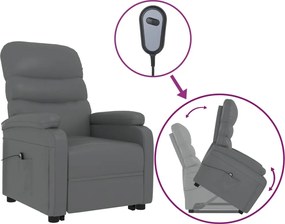 vidaXL Πολυθρόνα Ανακλινόμενη Ανθρακί από Συνθετικό Δέρμα