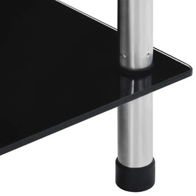 vidaXL Ράφι Διαφανές 5 Επιπέδων Μαύρο 40 x 40 x 130 εκ. Ψημένο Γυαλί